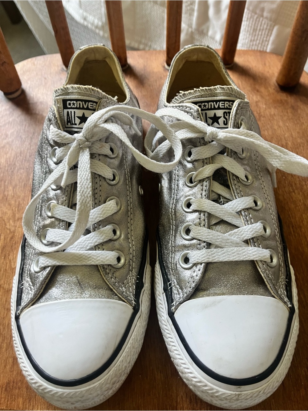 Silver Converse Chuck Taylor Sneakers